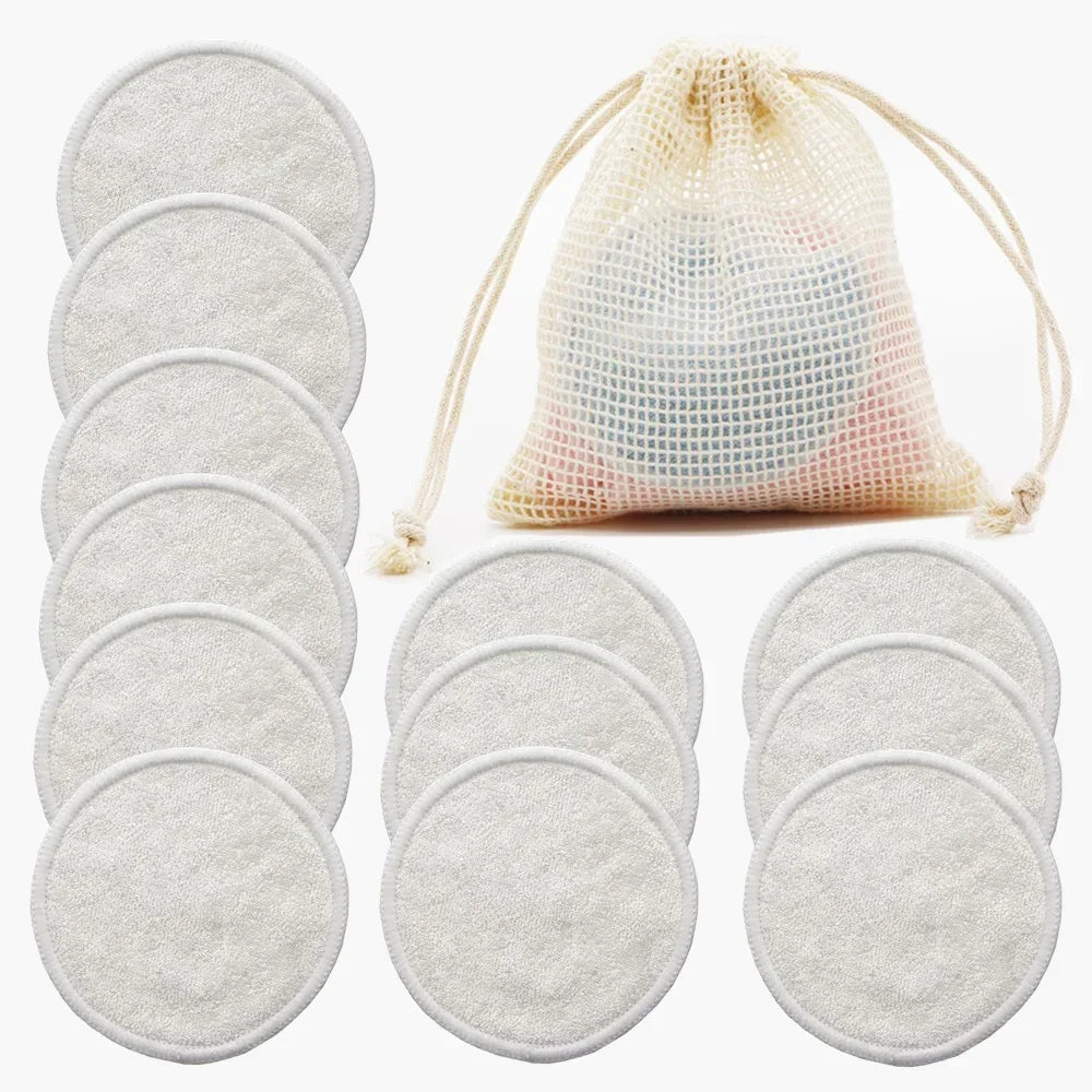Disques Démaquillants Lavables, lot de 12 avec filet de lavage