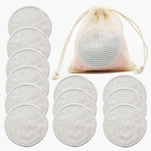 Disques Démaquillants Lavables, lot de 12 avec filet de lavage