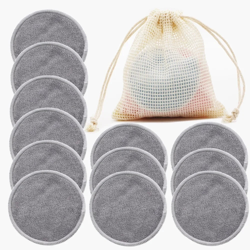 Disques Démaquillants Lavables, lot de 12 avec filet de lavage