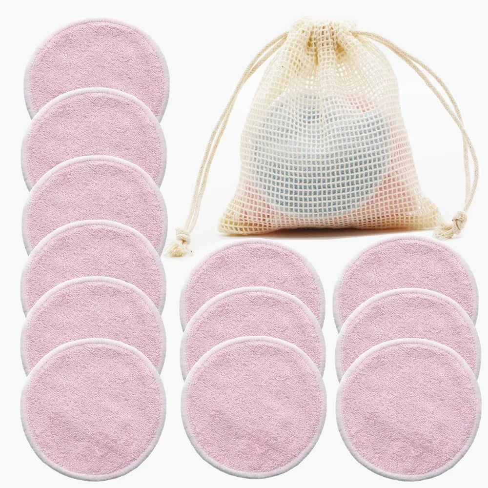 Disques Démaquillants Lavables, lot de 12 avec filet de lavage