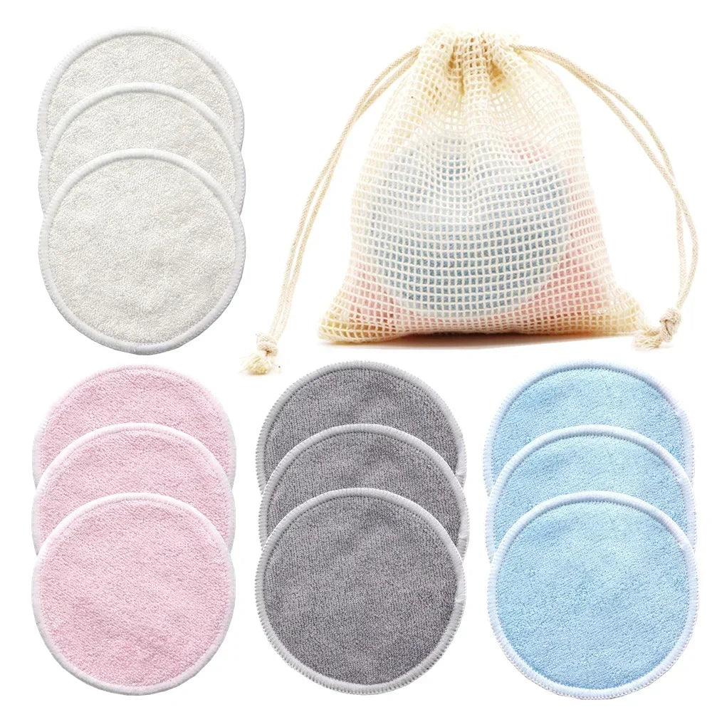 Disques Démaquillants Lavables, lot de 12 avec filet de lavage